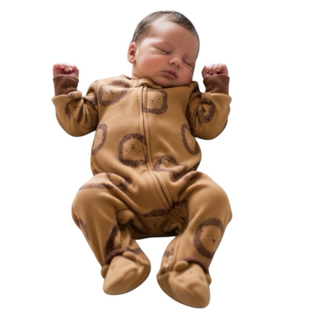 Newborn Boy ~ Fleece One Piece Footed Pajamas ~ Size: Newborn ~ NWT